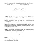 Đề thi thử môn sử 2016 trường THPT chuyên nguyễn huệ