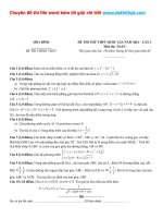 Đề thi thử THPT quốc gia môn toán sở GD đt tỉnh hòa bình   năm 2016 file word có lời giải chi tiết 