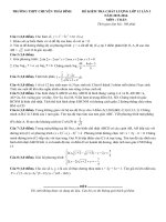 Đề thi thử môn toán 2016 trường THPT chuyên thái bình   lần 3 