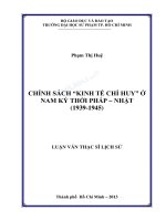 Chính sách “kinh tế chỉ huy” ở việt nam kỳ thời pháp – nhật (1939   1945) 