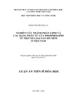 Nghiên cứu thành phần lipid và các dạng phân tử của phospholipid từ một số loài san hô mềm ở Việt Nam (FULL TEXT)