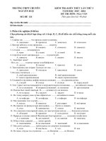 Đề thi thử tiếng nga 2016 trường THPT chuyên nguyễn huệ lần 3 mã đề 121 