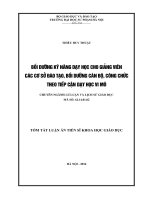 Bồi dưỡng kỹ năng dạy học cho giảng viên các cơ sở đào tạo, bồi dưỡng cán bộ, công chức theo tiếp cận dạy học vi mô (TT)