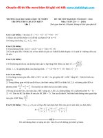 Đề thi thử THPT quốc gia môn toán trường THPT chuyên khoa học tự nhiên   hà nội   lần 2   năm 2016 file word có lời giải chi tiết 