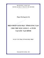 Biện pháp giáo dục tính sáng tạo cho trẻ mẫu giáo 5 – 6 tuổi tại góc tạo hình 