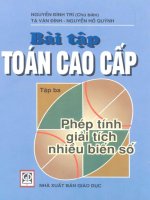 BÀI tập TOÁN CAO cấp   PHÉP TÍNH GIẢI TÍCH NHIỀU BIẾN số   tập 3   NGUYỄN ĐÌNH TRÍ 