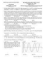 Đề thi thử môn lý 2016 trường THPT chuyên nguyễn huệ lần 3 mã đề 485 