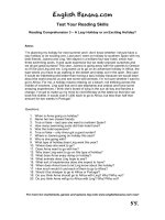 reading comprehension 3 a lazy holiday or an exciting holiday 