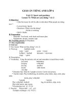 Giáo án Tiếng Anh 6 unit 12: Sports and pastimes