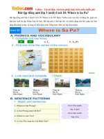 Bài tập tiếng anh lớp 3 (mới) Unit 20: Where is Sa Pa?