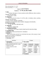 Giáo án Tiếng Anh 6 unit 15: Countries