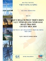 QUY HOẠCH PHÁT TRIỂN ĐIỆN LỰC TỈNH QUẢNG NINH GIAI ĐOẠN 2016-2025 CÓ XÉT ĐẾN 2035