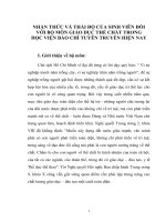 tiểu luận cao học NHẬN THỨC và THÁI độ của SINH VIÊN đối với bộ môn GIÁO dục THỂ CHẤT TRONG