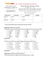 de thi chon hoc sinh gioi cap tinh mon tieng anh lop 12 khong chuyen so gd dt bac ninh nam hoc 2015 2016 