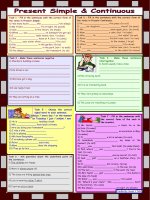 11411 more tasks to present simple and continuous  7 tasks  elementary  fully ediatble  with key  bw 