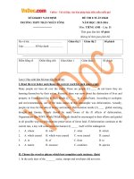 de thi 8 tuan hoc ky 2 mon tieng anh lop 11 truong thpt tran nhan tong nam dinh nam hoc 2015 2016 