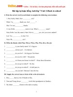 Bài tập Tiếng Anh lớp 7 Unit 1: Back to school Số 3