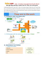Bài tập tiếng anh lớp 3 (mới) Unit 19: They are in the park