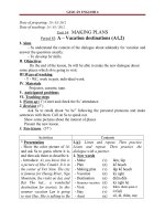 Giáo án Tiếng Anh 6 unit 14: Making plans