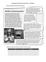 READING AND WRITING   TEXT UNIT 2 