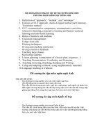 Đề cương ôn tập kỳ thi tuyển viên chức phương pháp giảng dạy tiếng anh