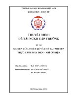 NGHIÊN CỨU, THIẾT KẾ VÀ CHẾ TẠO MÔ ĐUN THỰC HÀNH MÁY ĐIỆN – KHÍ CỤ ĐIỆN