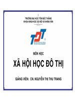 BÀI GIẢNG xã hội học đô THỊ   NGUYỄN THỊ THU TRANG 