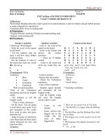 Giáo án Tiếng Anh 6 unit 16: Man and the enviroment