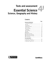 Essential science 4  TESTS AND ASSESSMENT 4 