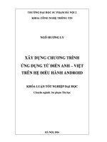 Khoá luận tốt nghiệp xây dựng chương trình ứng dụng từ điển anh   việt trên hệ điều hành android 