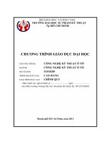 CÔNG NGHỆ KỸ THUẬT Ô TÔ