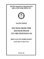 Khoá luận tốt nghiệp xây dựng trang web bán hàng online của nhà sách nam cao 