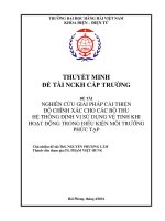 NGHIÊN CỨU GIẢI PHÁP CẢI THIỆN ĐỘ CHÍNH XÁC CHO CÁC BỘ THU HỆ THỐNG ĐỊNH VỊ SỬ DỤNG VỆ TINH KHI HOẠT ĐỘNG TRONG ĐIỀU KIỆN MÔI TRƯỜNG PHỨC TẠP