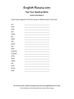 parts of the body anagrams 2 es10 