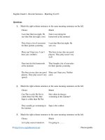 English grade 6   rewrite sentence   matching test 03 