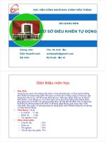 Bài giảng môn cơ sở điều khiển tự động