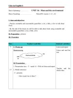 Giáo án Tiếng Anh 6 unit 16: Man and the enviroment