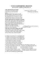 SENTENCE TRANSFORMATION – BIẾN đổi câu