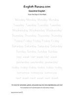 trace the days of the week 