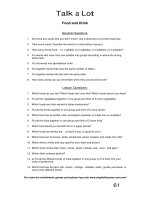 talk a lot 1 question sheet food and drink 