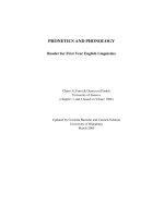 Phonetics and phonology reader for 1st year english linguistics 