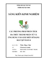 skkn các phương pháp phân tích đa thức thành nhân tử và ứng dụng vào giải nột số bài tập toán 8