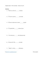 English grade 8   fill in the blanks   sentence test 02 