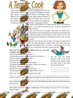 3490 a terrific cook  reading comprehension  grammar ing after expressions with to have 7 tasks keys included 3 pages editable 
