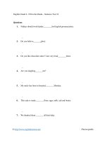 English grade 8   fill in the blanks   sentence test 01 