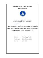 Tình hình phát triển hạ tầng kinh tế   xã hội theo tiêu chí nông thôn mới tại xã tam giang, huyện krông năng, tỉnh đắk lắk 