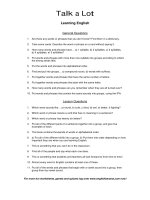 learning english discussion words question sheet 