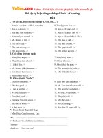 Bài tập Tiếng Anh lớp 6 Unit 1: Greetings Số 2