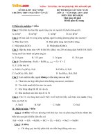 Đề thi khảo sát chất lượng đầu năm môn Hóa học lớp 11 trường THPT Nguyễn Văn Cừ, Bắc Ninh năm học 2014 - 2015