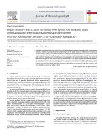 Highly sensitive and accurate screening of 40 dyes in soft drinks by liquid chromatography–electrospray tandem mass spectrometry